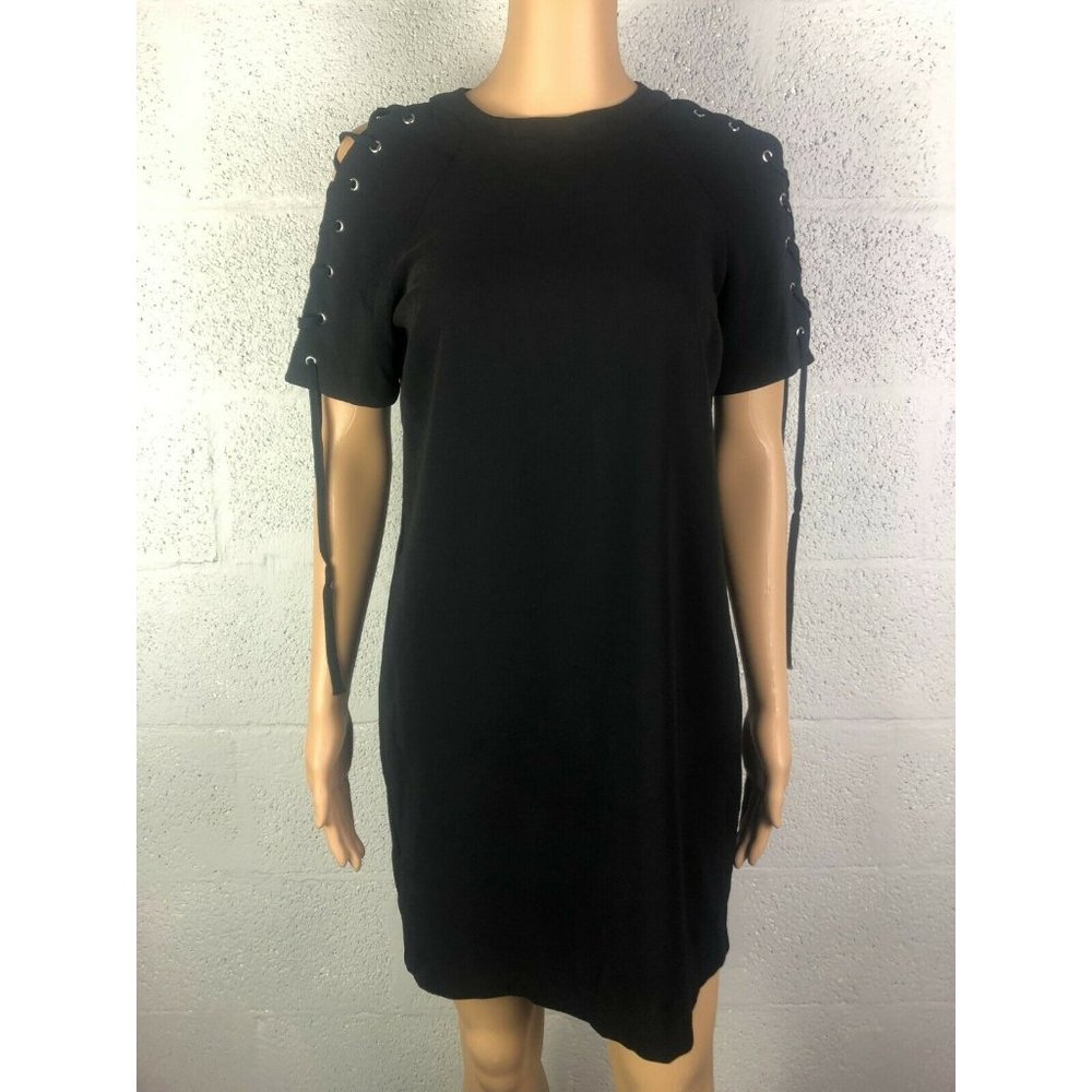 Forever 21 Black Tunic Top/Mini Dress With lace Up Sleeve Size M